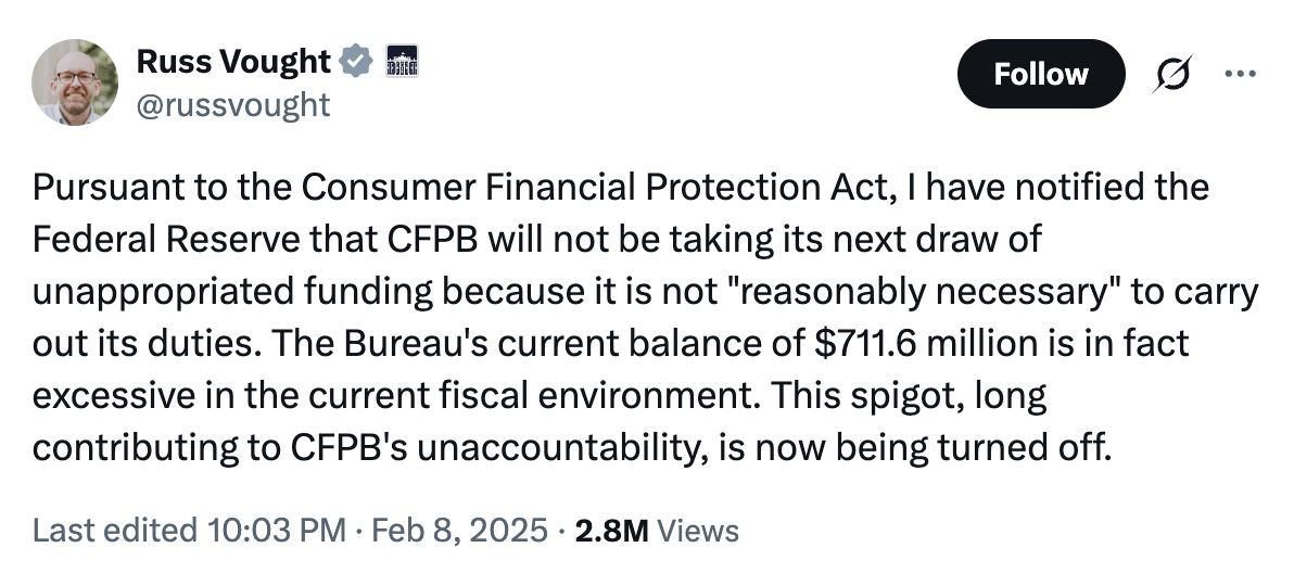 وكالة "CFPB" قد تتراجع عن تنظيم العملات المشفّرة وفقاً لأحد الخبراء