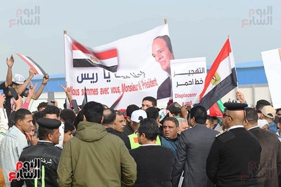 آلاف المصريين يعلنون من العريش رفض تهجير الفلسطينيين.. صور