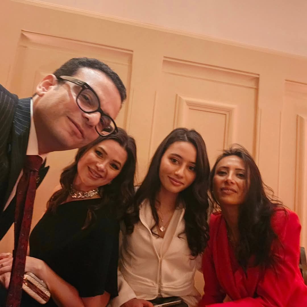 أمير رمسيس وليلى علوى وهند صبرى يلتقون الرئيس الفرنسى فى حفل استقبال بالسفارة الفرنسية