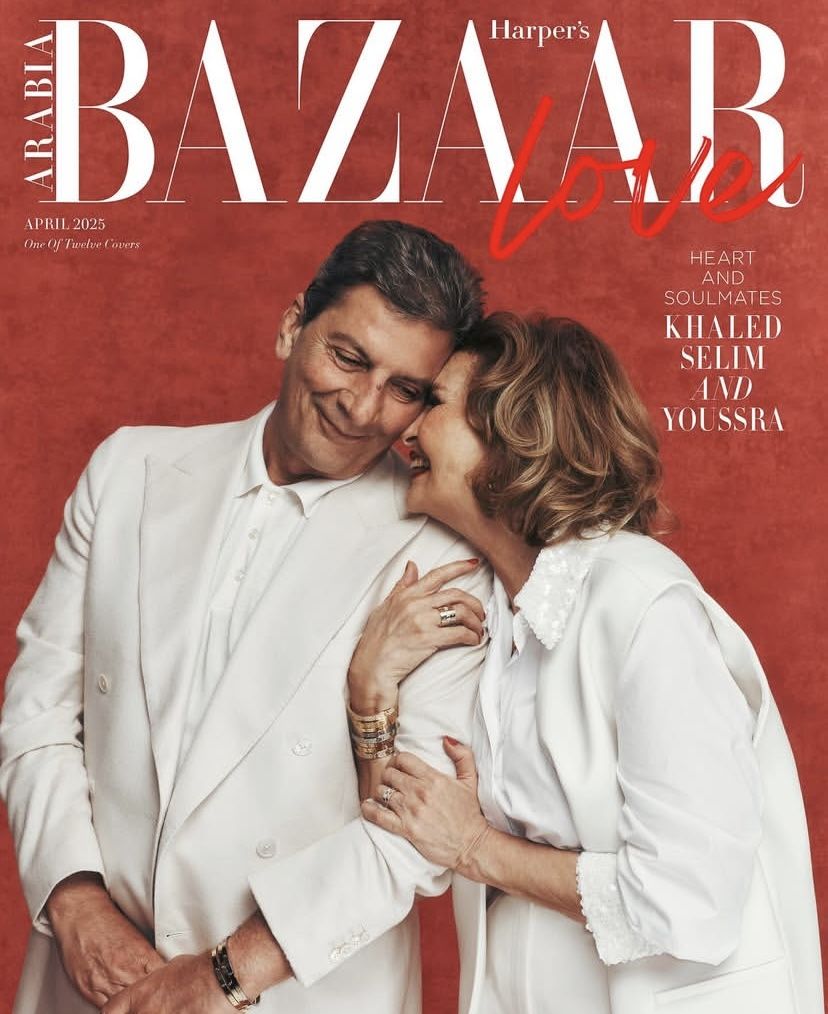 بصور رومانسية مع زوجها.. يسرا تخطف الأنظار على مجلة هاربرز بازارانا