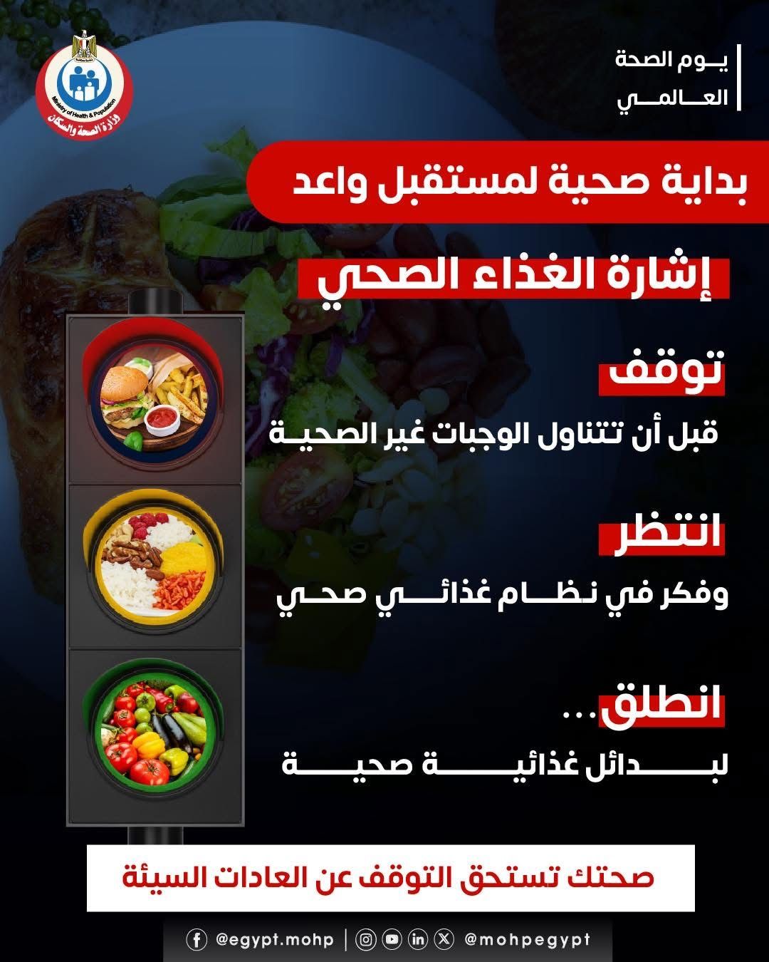 وزارة الصحة توجة رسائل هامة عن التغذية السليمة.. انفوجراف