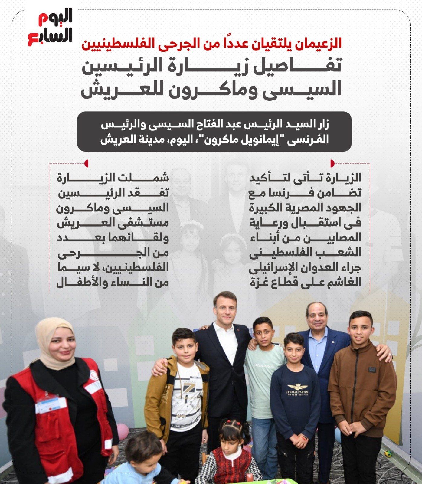 تفاصيل زيارة الرئيسين السيسى وماكرون للعريش (إنفوجراف)