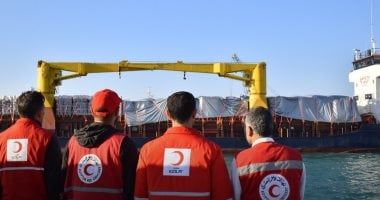 ميناء العريش.. واجهة بحرية إنسانية للعالم المتضامن مع سكان قطاع غزة.. صور