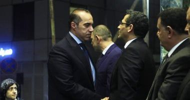 المستشار محمود فوزى وعبد المحسن سلامة يقدمان واجب العزاء في شقيقة خالد البلشي