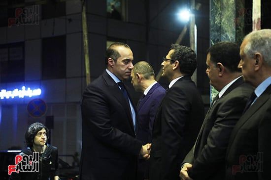 المستشار محمود فوزى وعبد المحسن سلامة يقدمان واجب العزاء في شقيقة خالد البلشي