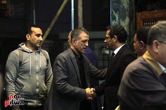 المستشار محمود فوزى وعبد المحسن سلامة يقدمان واجب العزاء في شقيقة خالد البلشي