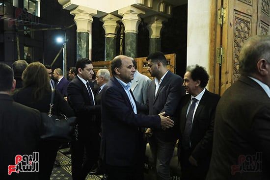 المستشار محمود فوزى وعبد المحسن سلامة يقدمان واجب العزاء في شقيقة خالد البلشي