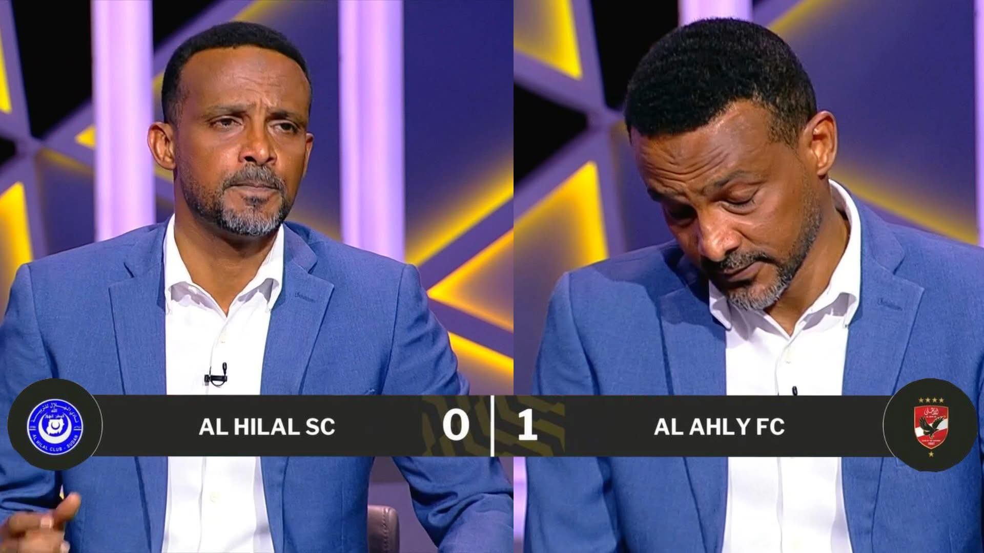 شاهد بالصورة.. ظهر متأثراً بعد الوداع.. برنس الكرة السودانية يتحسر على هزيمة الهلال أمام الأهلي المصري