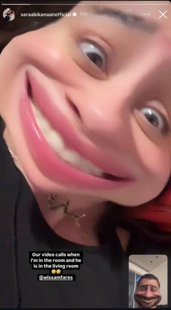 بلقطة طريفة سارة أبي كنعان تظهر برفقة زوجها وسام فارس بهذا الفلتر