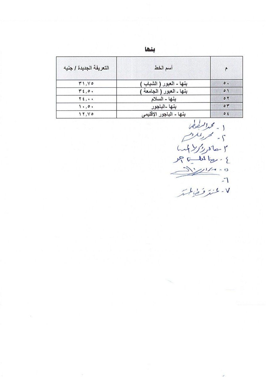 أسعار تعريفة الركوب الجديدة لسيارات الأجرة فى القليوبية