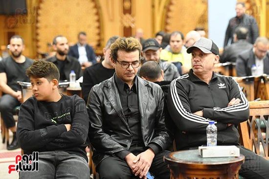 شذى وأحمد زاهر وسامو زين وتامر حسين فى عزاء والدة زوجة رامى صبرى.. صور