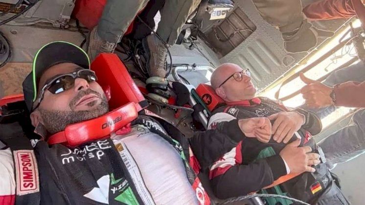 يزيد الراجحي يتعرض لحادث في رالي باها الأردن