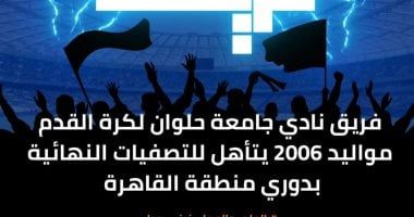 فريق نادي جامعة حلوان لكرة القدم مواليد 2006 يتأهل للتصفيات النهائية بدوري منطقة القاهرة