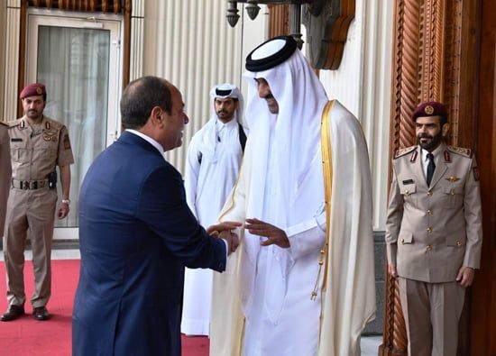 أمير قطر: زيارة الرئيس السيسى للدوحة تمثل تتويجا للزخم المتنامى فى العلاقات الثنائية