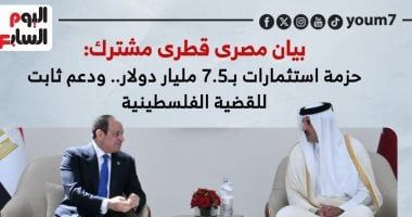 بيان مصرى قطرى مشترك: حزمة استثمارات بـ7.5 مليار دولار (إنفوجراف)