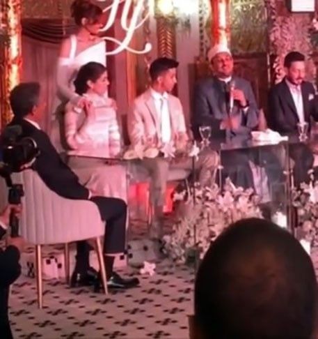 الصور الأولى من عقد قران ليلى زاهر وهشام جمال