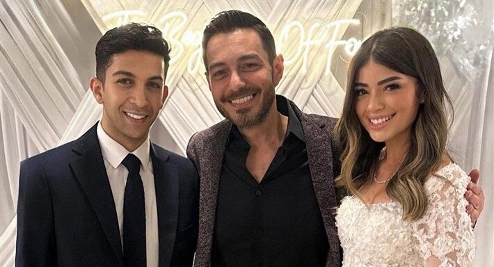 أحمد زاهر يبكي بتأثر واضح خلال عقد قيران إبنته ليلى