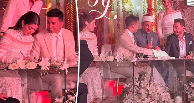 ابنة أحمد زاهر تحتفل بعقد قرانها.. دموع والدها حديث الجمهور