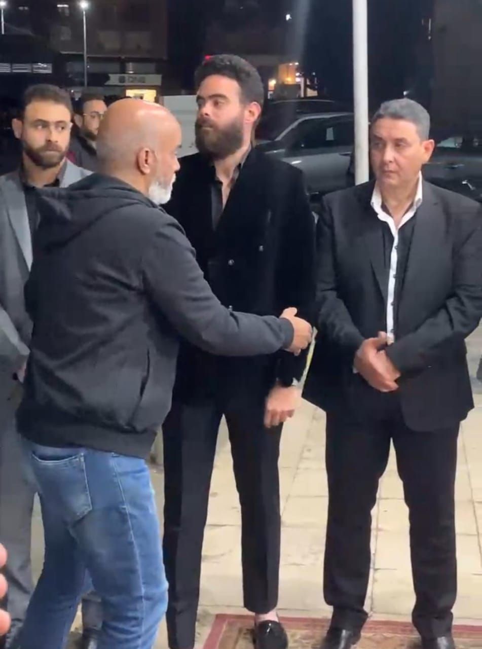 سليمان عيد وسيد فؤاد ومحسن أحمد في عزاء المنتج الفني صلاح حسن