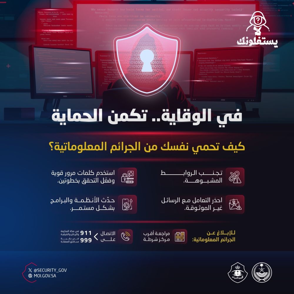 احذر فخ الجرائم المعلوماتية.. 4 إجراءات وقائية يجب اتباعها