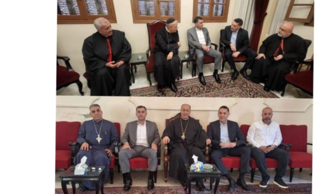 اللواء عبدالله والعميد قبرصلي قدما التهنئة بالفصح الى المطرانين الحداد والعمار