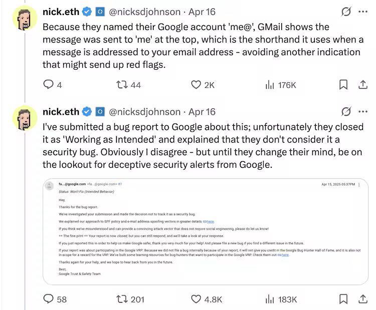 تكنولوجيا: كيف تحمى نفسك من رسائل Gmail المزيفة.. هذا البريد من Google عملية احتيال