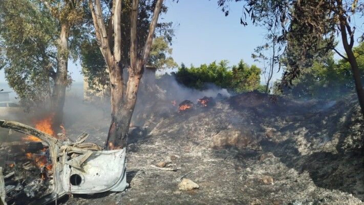 الدفاع المدني: استشهاد مواطن جراء استهداف سيارة بمسيرة اسرائيلية على طريق بعورته