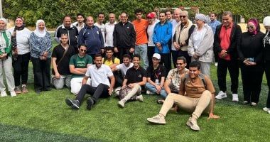 رئيس جامعة القاهرة وقيادات الجامعة يشاركون الطلاب مباراة كرة قدم