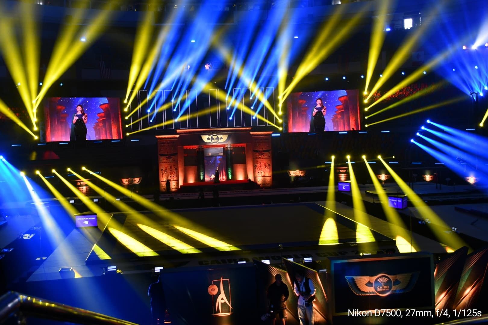 افتتاح مبهر لبطولة كأس العالم للجمباز الفني بحضور وزير الرياضة .. صور