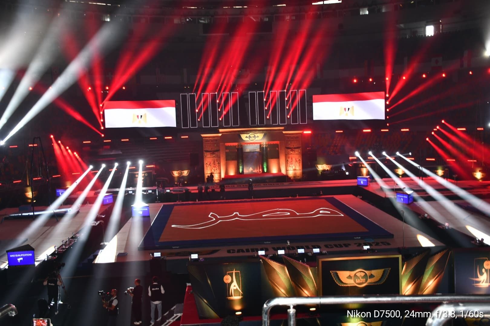 افتتاح مبهر لبطولة كأس العالم للجمباز الفني بحضور وزير الرياضة .. صور