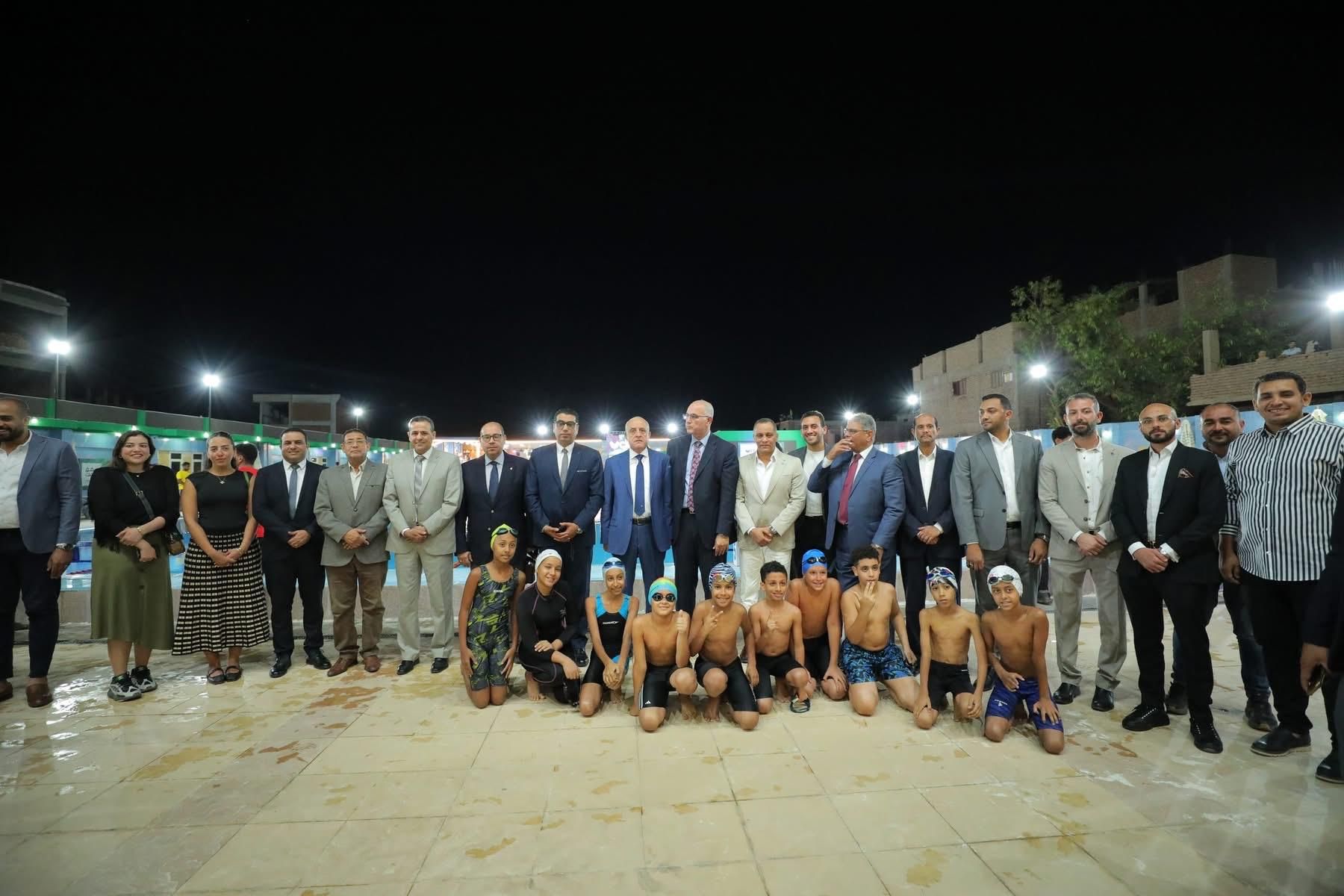 افتتاح حمام السباحة الأولمبي بسيتي كلوب الأقصر بحضور المحافظ وقيادات الرياضة