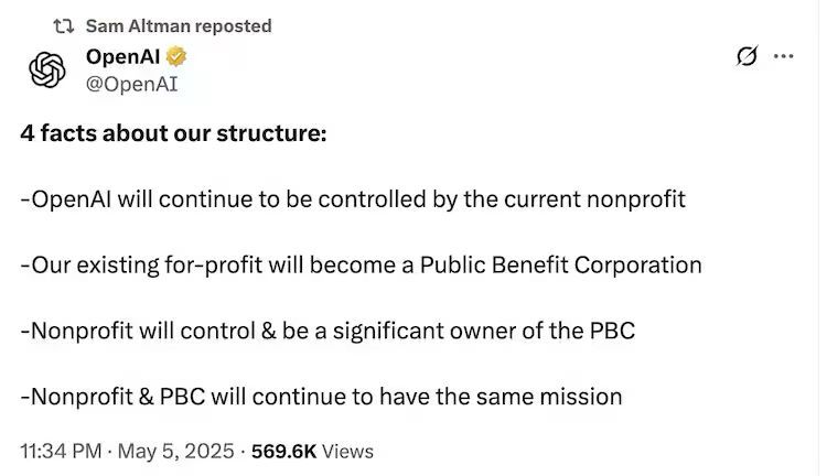 تكنولوجيا: إيلون ماسك يحقق أمنيته .. OpenAI ستظل مؤسسة غير ربحية