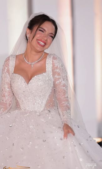 رومانسية رنا رئيس وزوجها فى أحدث صور من حفل زفافها