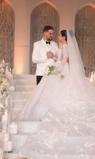 رومانسية رنا رئيس وزوجها فى أحدث صور من حفل زفافها