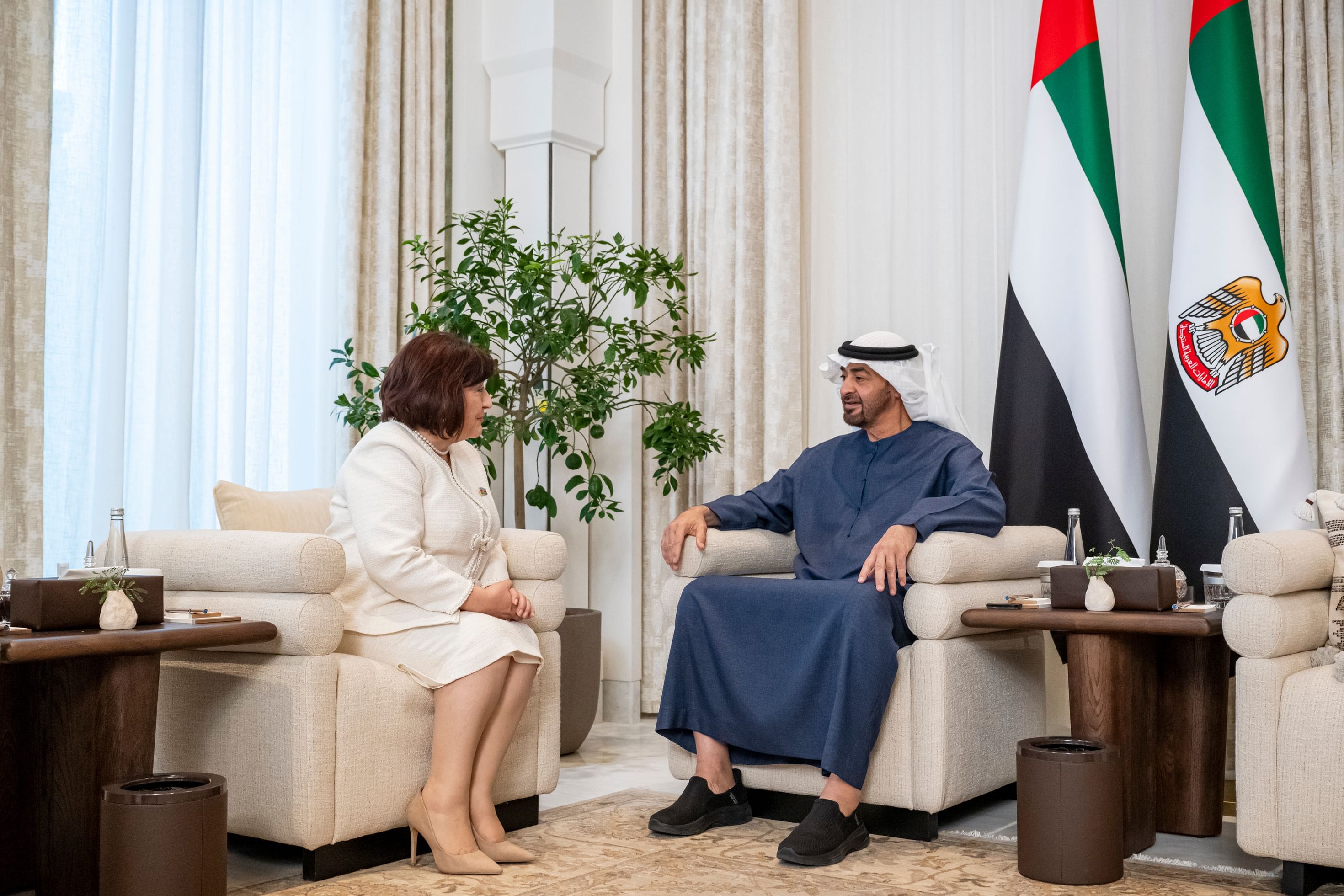 الامارات | رئيس الدولة يبحث مع رئيسة الجمعية الوطنية في أذربيجان تعزيز التعاون