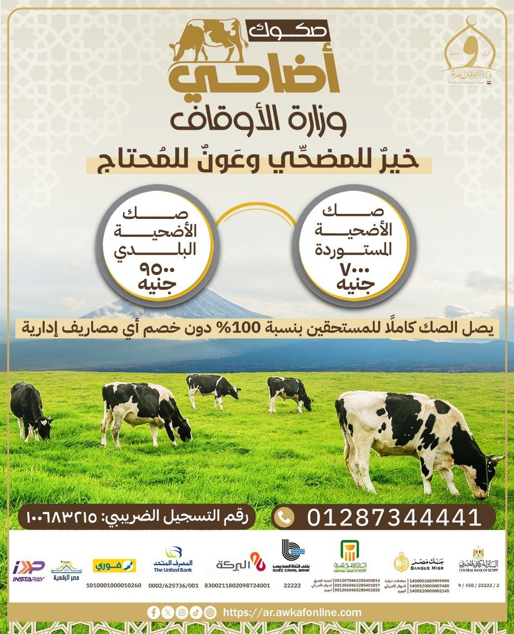 اليوم انطلاق حملة صكوك الأضاحى 7 آلاف للمستورد و9500 للبلدى