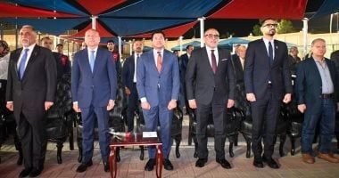 وزير الرياضة ومحافظ القاهرة ورئيس نادى الزهور يفتتحون 9 ملاعب بفرع مدينة نصر