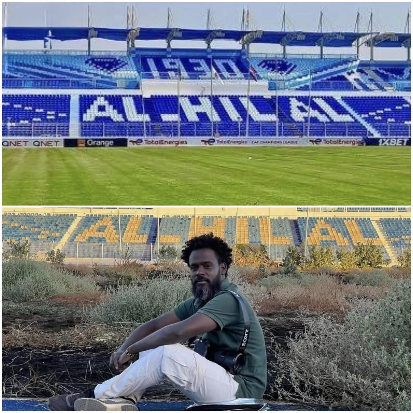 نشر صورتين مختلفتين للجوهرة الزرقاء.. ناشط سوداني يوثق للحال الذي وصل إليه إستاد الهلال بعد الحرب