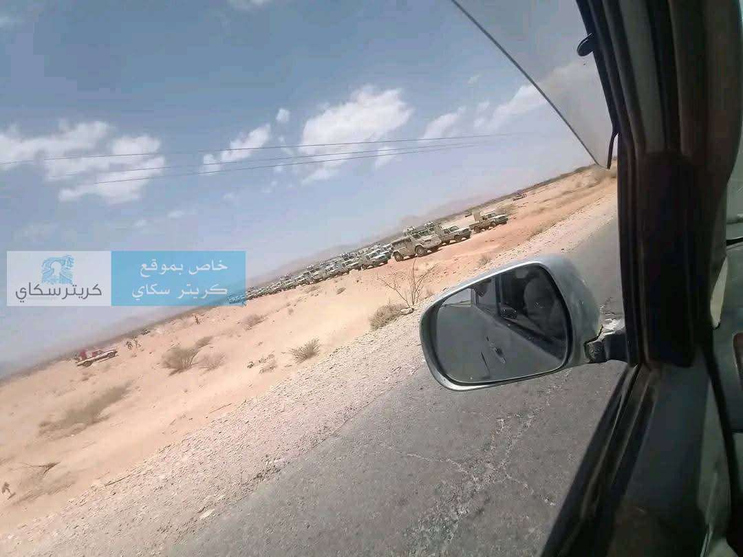 عاجل : رتل عسكري ضخم بطريقه الى عدن(صورة)