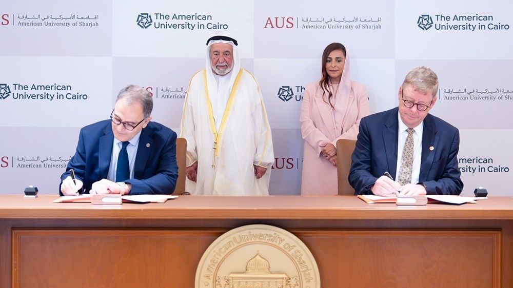 سلطان القاسمي يشهد توقيع مذكرة تفاهم بين الجامعة الأميركية في الشارقة ونظيرتها بالقاهرة