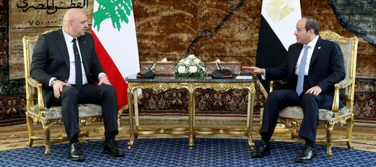 السيسي: ندعم جهود لبنان بإعادة الإعمار ونواصل مساعينا لدفع إسرائيل للانسحاب فورًا منه