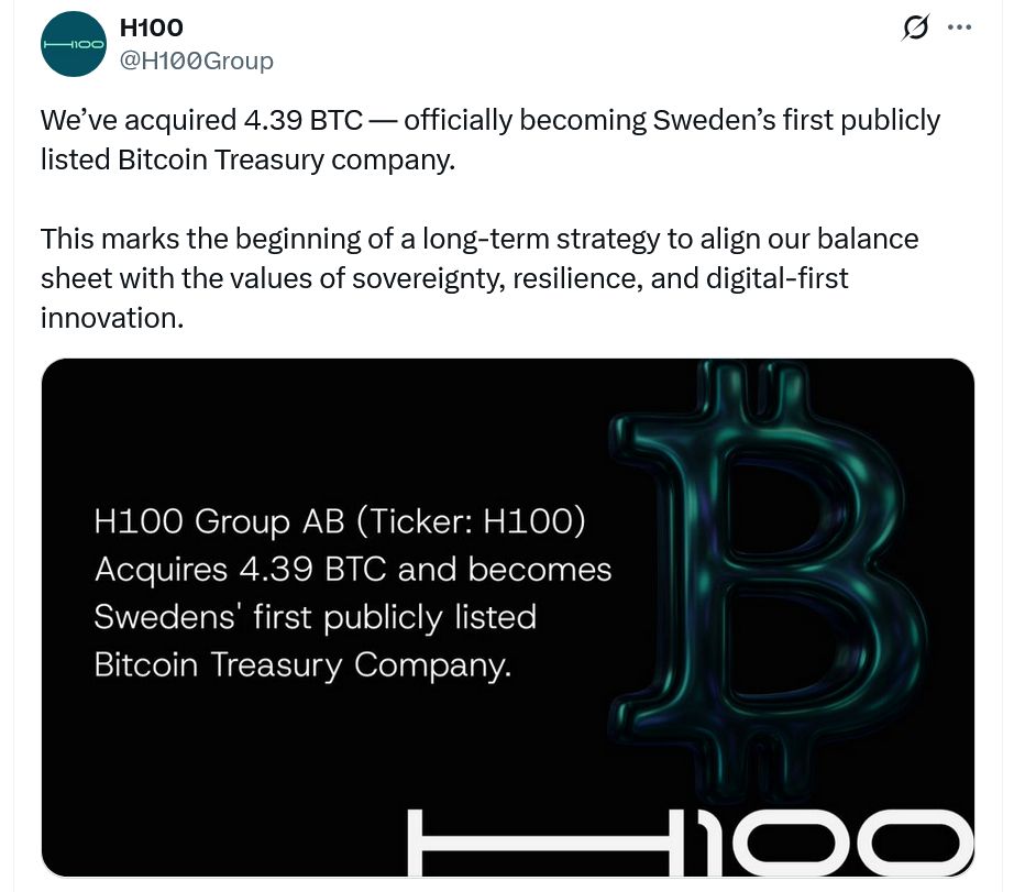 شركة صحّة سويدية تقفز أسهمها بنسبة 37% بعد أول عملية شراء للبيتكوين، وشركة سيارات صينية تعتزم شراء 1000 بيتكوين