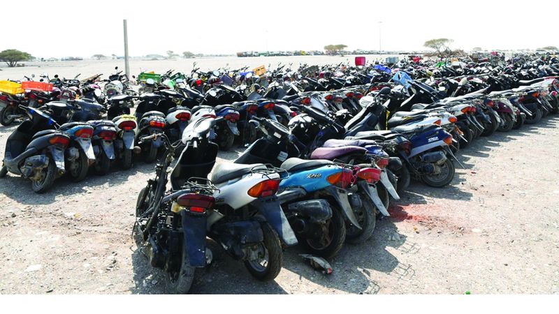 الامارات | شرطة رأس الخيمة تضبط 491 دراجة نارية وكهربائية مخالفة