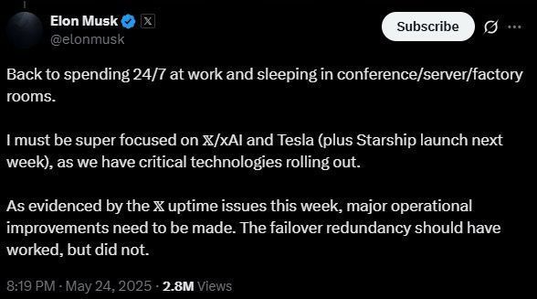 تكنولوجيا: القصة الكاملة للانقطاع العالمي لمنصة X .. وهذا ما تعهد به إيلون ماسك