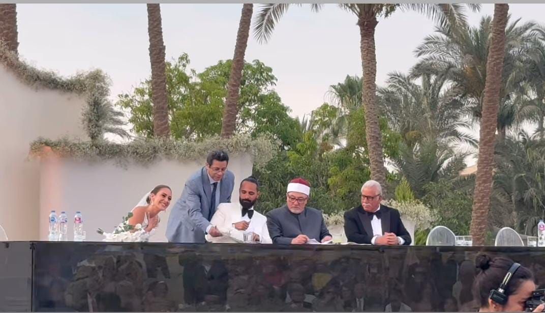 يسرا ونجلاء بدر في حفل زفاف أمينة خليل وأحمد زعتر.. صور