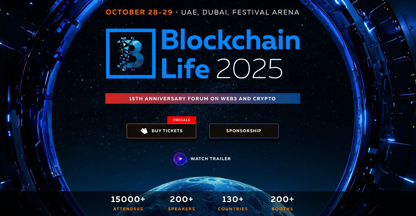 منتدى “Blockchain Life” يحتفل بالذكرى 15 في دبي بتاريخ 28-29 أكتوبر 2025 وترقب حضور غير مسبوق!
