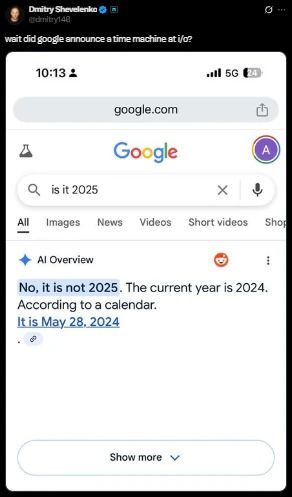 تكنولوجيا: رغم تخطى العالم منتصف 2025.. "Google AI Overviews" تفشل في تحديد العام الحالي