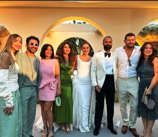 أحمد حلمي ومنى زكي وعمرو يوسف وكندة علوش في زفاف أمينة خليل.. صور جديدة