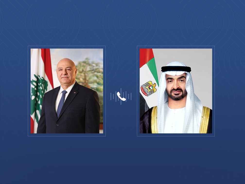 الامارات | رئيس الدولة والرئيس اللبناني يبحثان هاتفيا علاقات التعاون بين البلدين