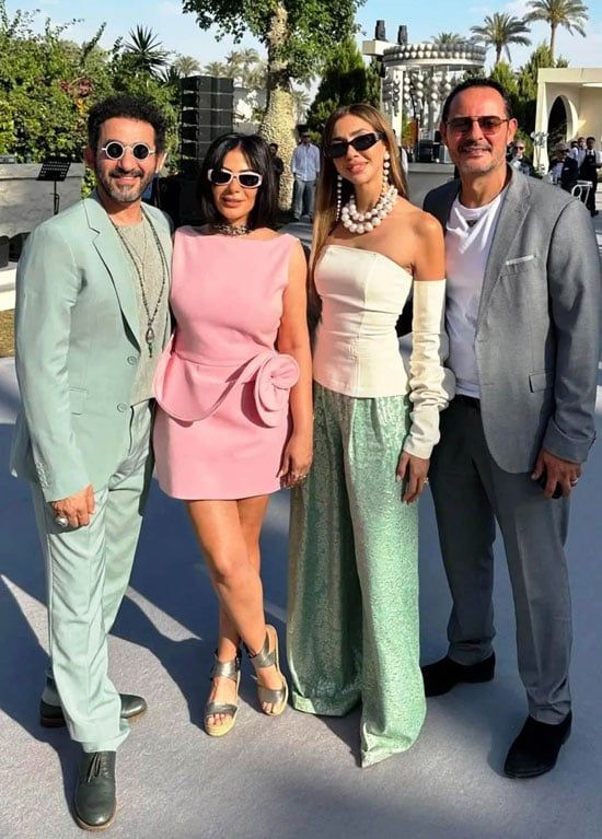 أحمد حلمي ومنى زكي وعمرو يوسف وكندة علوش في زفاف أمينة خليل.. صور جديدة